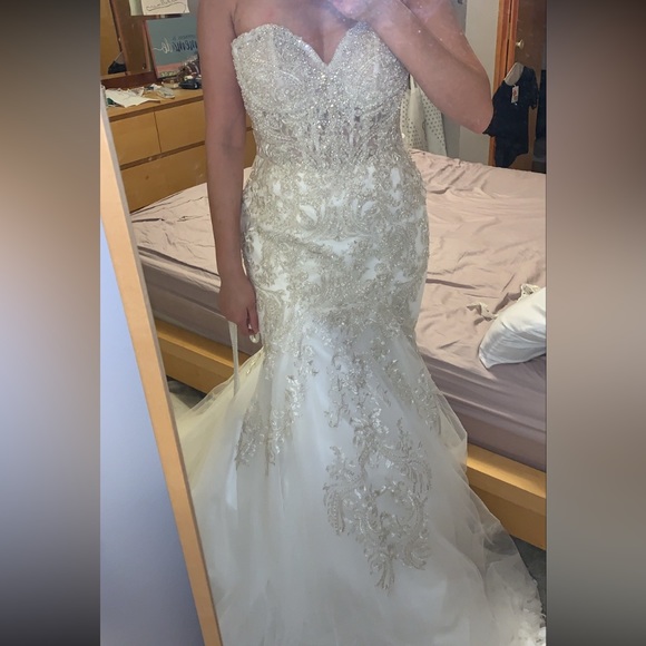 Stella York Sheer Lace and Tulle Wedding Dress - Picture 7 of 15